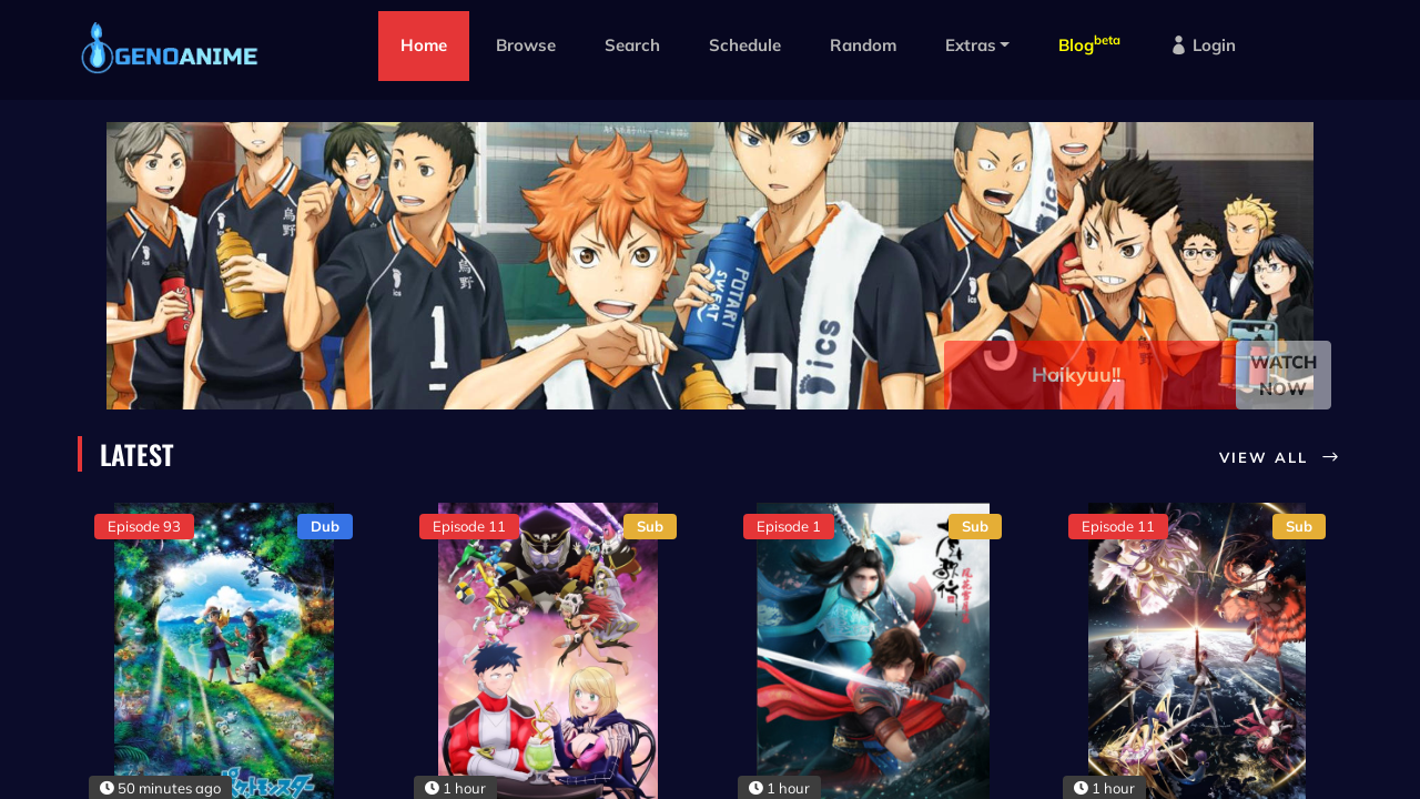 Screenshot of the site Geno Anime