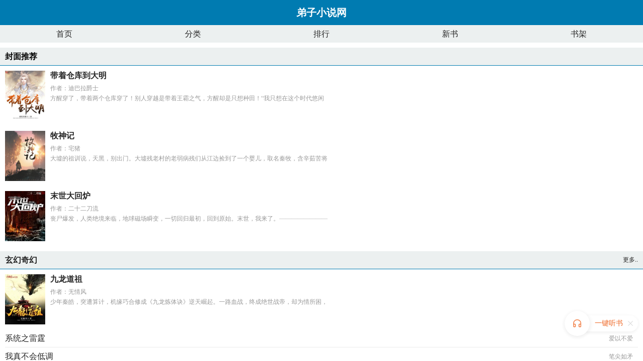Screenshot of the site 弟子小说网