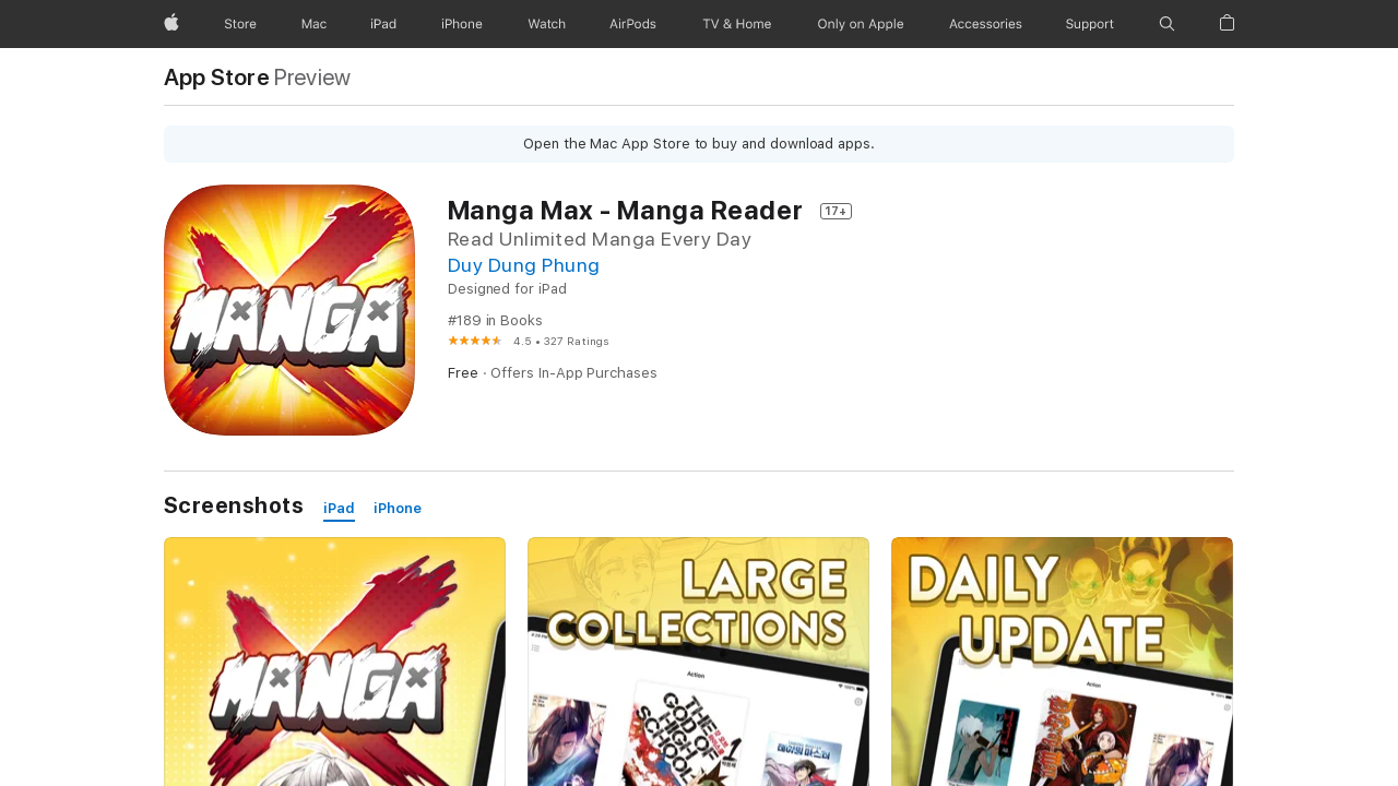 Screenshot of the site MangaMax
